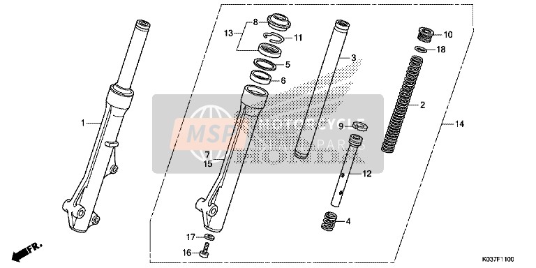 51401KWW662, Spring, Fr. Fork (Chuanna, Honda, 0